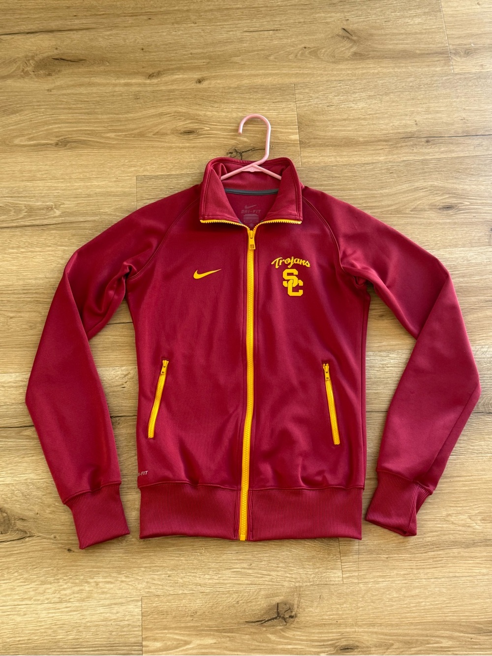 Nike Full-Zip Jacket with Yellow Accents and USC Trojans Logo- Small